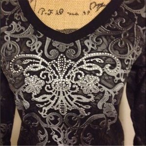 Black rhinestone top